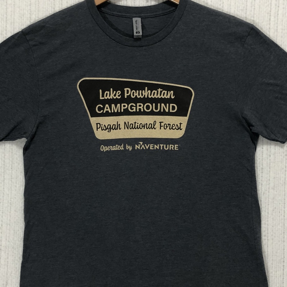 Next Level Lake Powhatan Campground Pisgah National Forest T-Shirt Mens M Gray